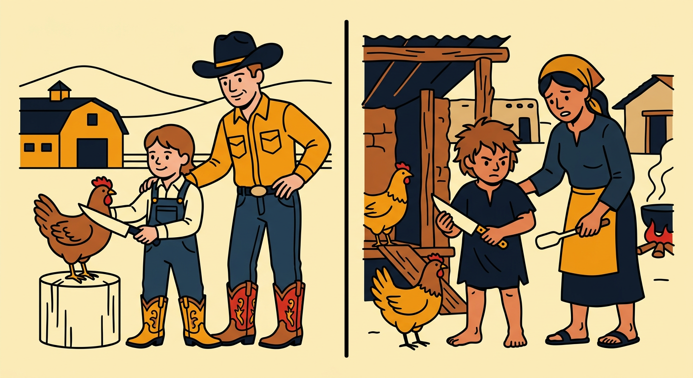 A Kid Who Can Slaughter and Prepare an Animal